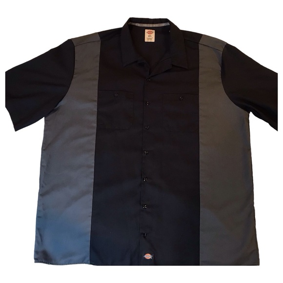 Dickies Other - Dickies short sleeve shirt. 4X.Button front.2-tone twill, black/gray.